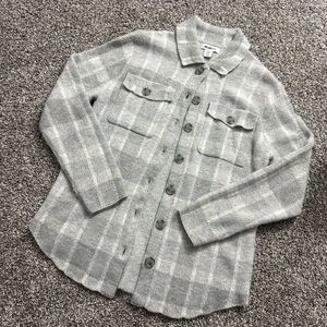 William Rast Light Gray Plaid Shirt Jacket